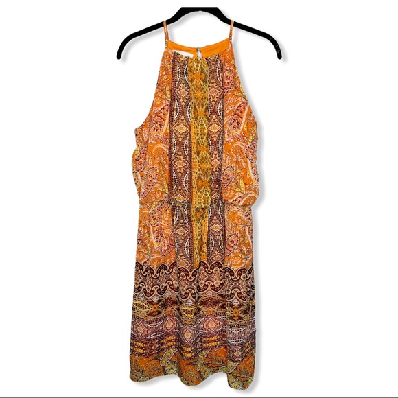 London Times Dresses & Skirts - LONDON TIMES / orange paisley high neck dress / 6